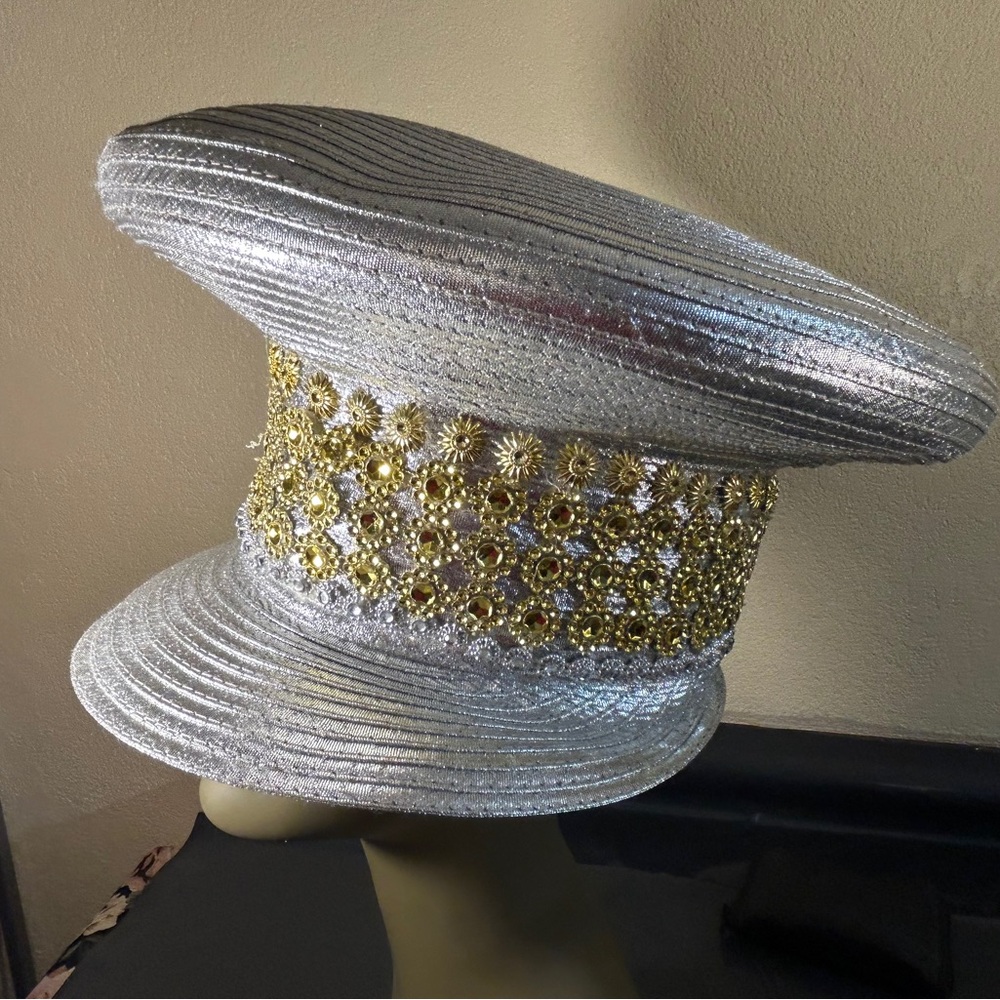 Silver and Gold Embellished Women's Hat